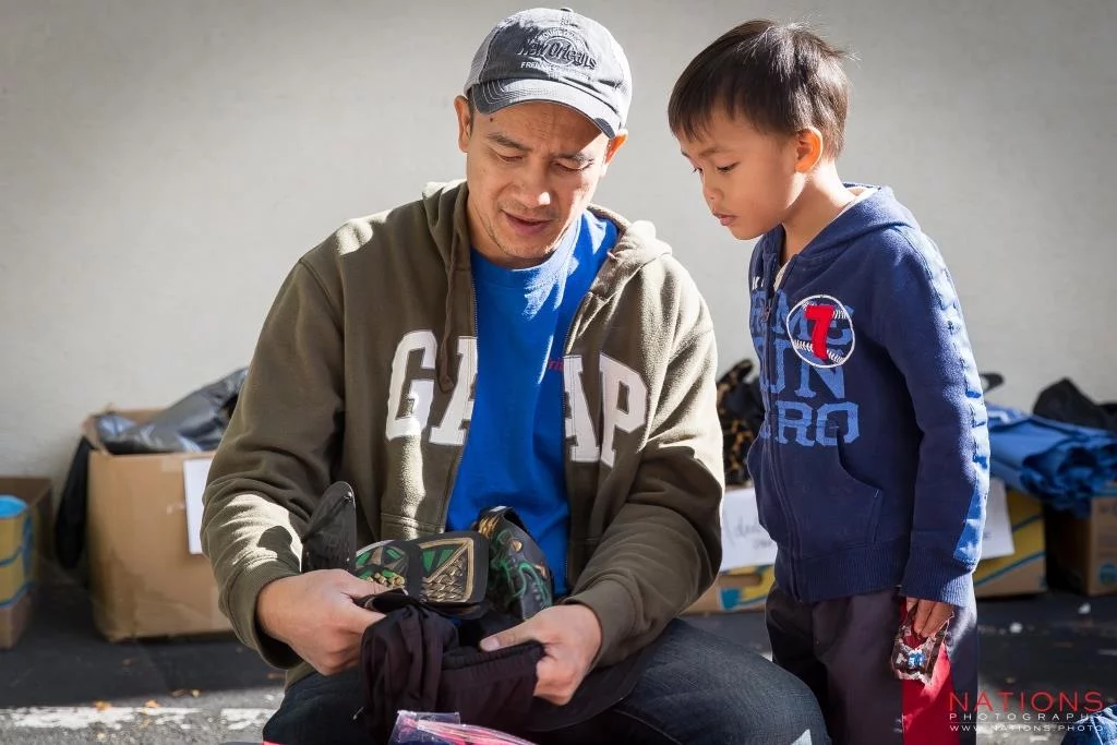 Anthony Arrazola and his son, Hans, 4